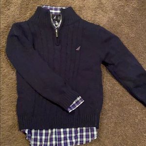 Naitica BOYS sweater/ dressshirt.  2 piece
